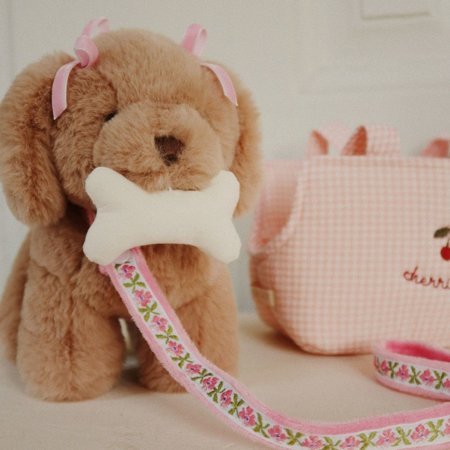 Konges Sløjd® Plišasti kuža Maude Pink Check