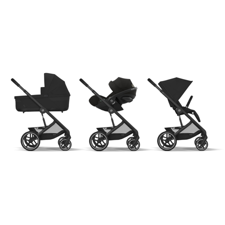 Cybex® Otroški voziček s košaro 2v1 Balios S Lux (0-22 kg) Moon Black (Black Frame)