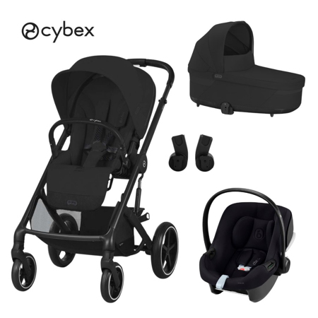 Slika Cybex® Otroški voziček 3v1 Balios S Lux + Avtosedež Aton B2 Black