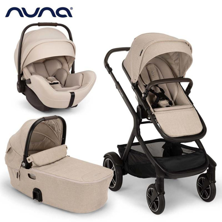 Slika Nuna® Otroški voziček s košaro 3v1 Demi™ Next + Arra™ Flex Biscotti