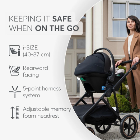 Slika za KikkaBoo® Dječja autosjedalica i-Prime i-SIZE (40-87 cm) Crna (Kara/Lanah/Thea 2024/Tiffany, Naya)