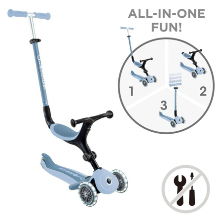 Picture of Globber® GO UP  Active ECO Foldable Scooter with Light-Up Wheels Blueberry