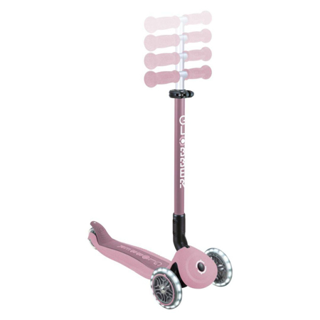 Globber® Zložljivi otroški skiro GO UP Active ECO s svetlečimi kolesi Berry