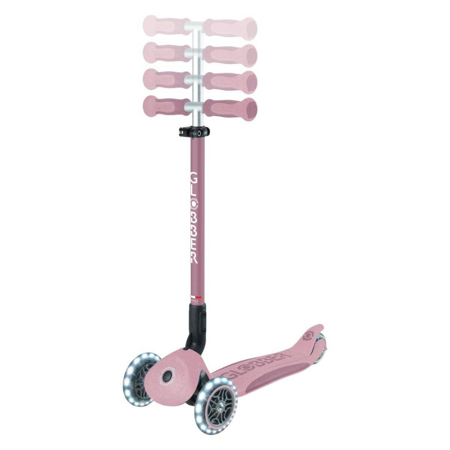 Globber® Zložljivi otroški skiro GO UP deluxe 360° s svetlečimi kolesi Berry