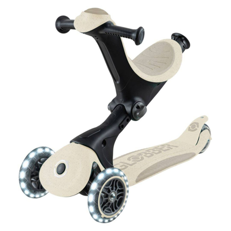 Globber® Zložljivi otroški skiro GO UP deluxe 360° s svetlečimi kolesi Taupe