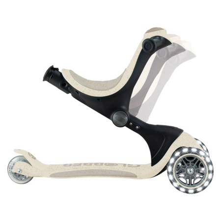 Globber® Zložljivi otroški skiro GO UP deluxe 360° s svetlečimi kolesi Taupe