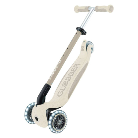 Globber® Zložljivi otroški skiro GO UP deluxe 360° s svetlečimi kolesi Taupe
