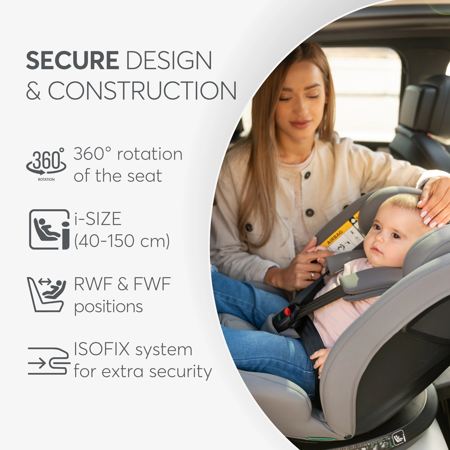 Immagine di KikkaBoo® Seggiolino auto 360° i-Orbit i-SIZE (40-150 cm) Light Grey 2025
