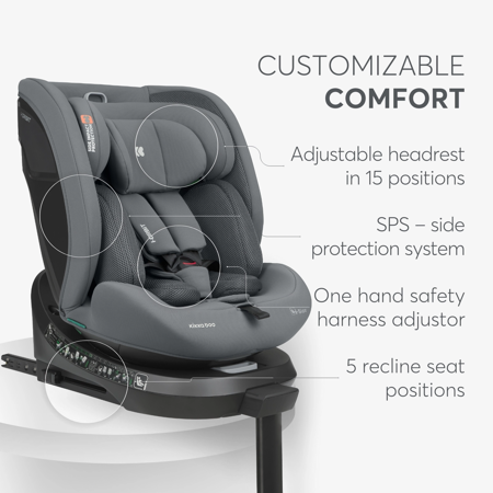 KikkaBoo® Otroški avtosedež 360° i-Orbit i-SIZE (40-150 cm) Black 2025