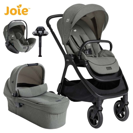 Slika Joie® Otroški voziček 4v1 Finiti™ + i-Level™ Pro Signature EverGreen + IsoFix baza Encore
