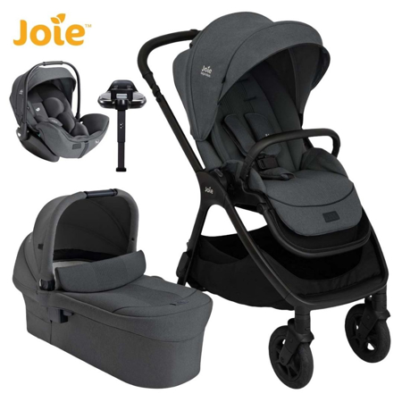 Slika Joie® Otroški voziček 4v1 Finiti™ + i-Level™ Pro Signature Ebony + IsoFix baza Encore