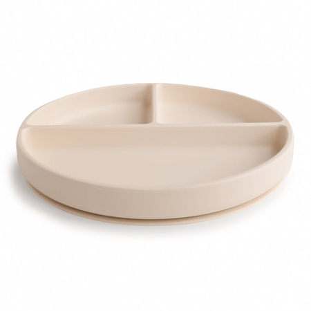 Mushie® Silikonski deljeni krožnik z vakumskim dnom Shifting Sand