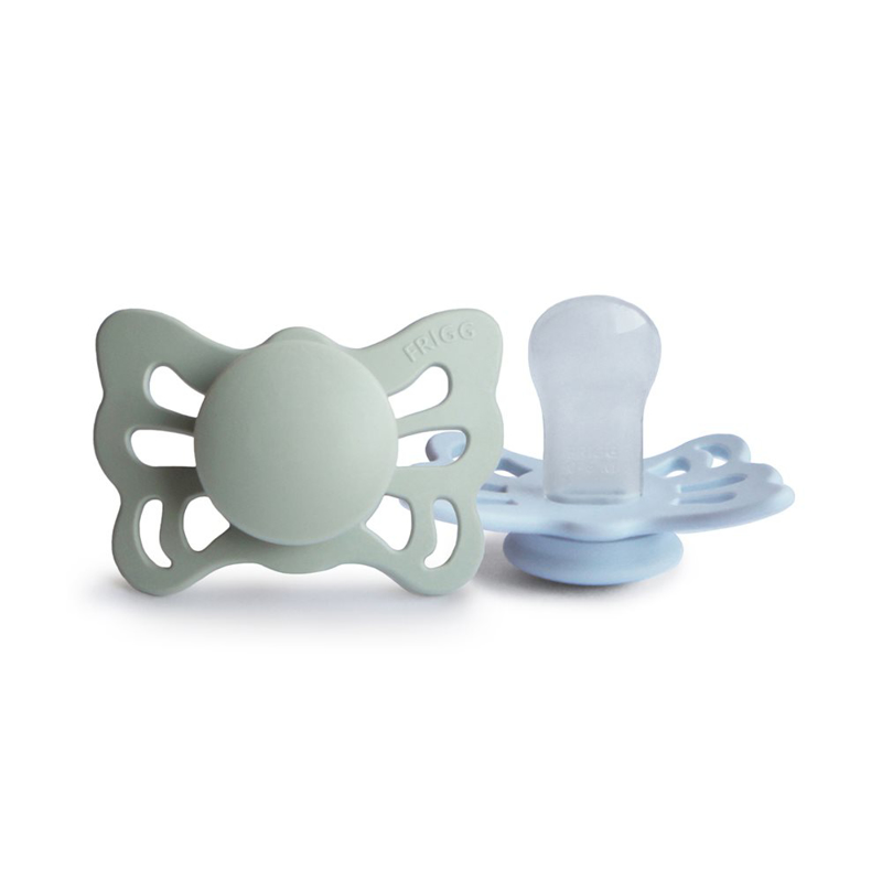 Frigg® Anatomska Duda iz silikona Butterfly Sage/Powder Blue (0-6m)