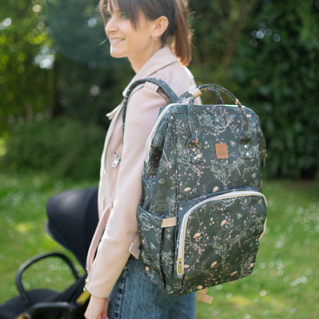 Slika za KikkaBoo® Ruksak za previjanje Siena Luxe Secret Garden Deep Green