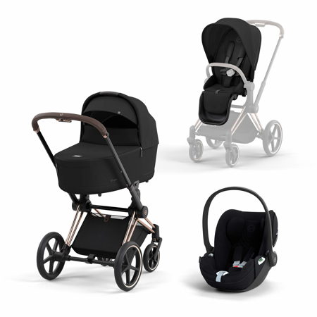 Slika Cybex Platinum® Otroški voziček 4v1 Priam Rosegold/Sepia Black + Cloud T + Base T