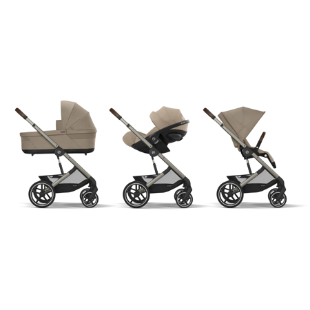 Slika za Cybex® Dječja kolica s košarom 2u1 Balios S Lux (0-22 kg) Almond Beige (Taupe Frame)
