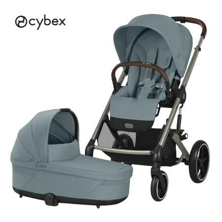 Slika Cybex® Otroški voziček s košaro 2v1 Balios S Lux (0-22 kg) Stormy Blue (Taupe Frame)