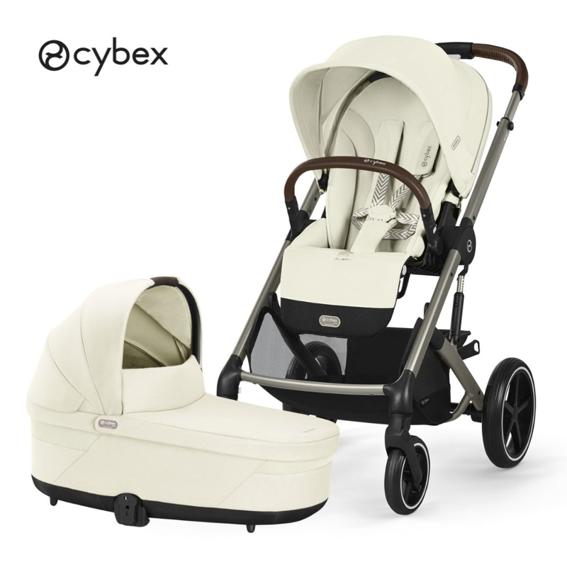 Slika za Cybex® Dječja kolica s košarom 2u1 Balios S Lux (0-22 kg) Seashell Beige (Taupe Frame)