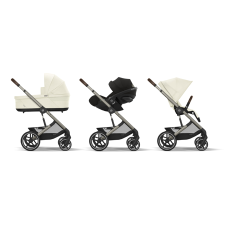 Slika za Cybex® Dječja kolica s košarom 2u1 Balios S Lux (0-22 kg) Seashell Beige (Taupe Frame)
