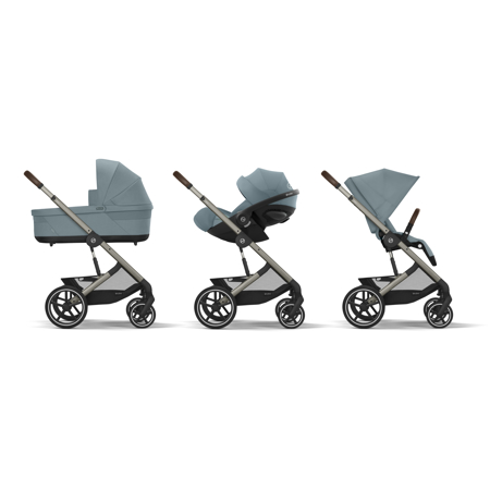 Cybex® Otroški voziček s košaro 2v1 Balios S Lux (0-22 kg) Stormy Blue (Taupe Frame)