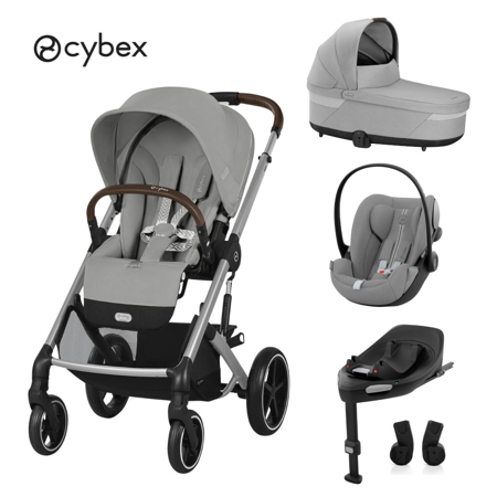 Slika Cybex® Otroški voziček 4v1 Balios S Lux + Avtosedež Cloud G + IsoFix baza G Stone Grey