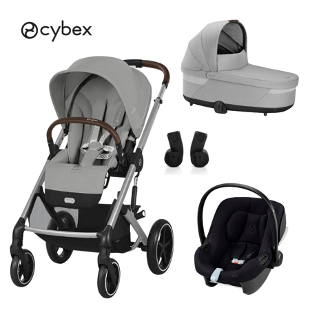 Slika Cybex® Otroški voziček 3v1 Balios S Lux + Avtosedež Aton B2 Grey