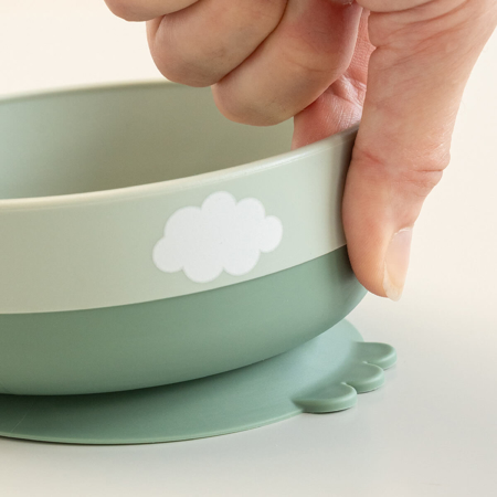 Done by Deer® Prvi jedilni set Foodie Happy Clouds Green
