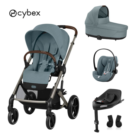 Slika Cybex® Otroški voziček 4v1 Balios S Lux + Avtosedež Cloud G + IsoFix baza G Stormy Blue