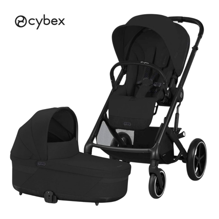 Slika Cybex® Otroški voziček s košaro 2v1 Balios S Lux (0-22 kg) Moon Black (Black Frame)
