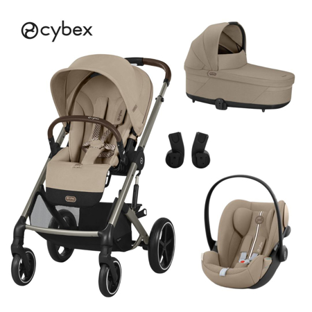 Slika Cybex® Otroški voziček 3v1 Balios S Lux + Avtosedež Cloud G Almond Beige