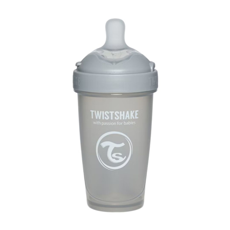 Twistshake® Steklenička PRO Double Anti-Colic 260ml Pastel Pastel Grey