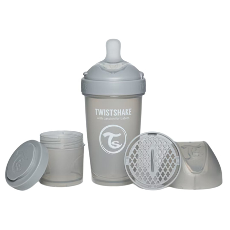 Slika Twistshake® Steklenička PRO Double Anti-Colic 260ml Pastel Pastel Grey