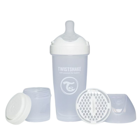 Slika Twistshake® Steklenička PRO Double Anti-Colic 330ml White