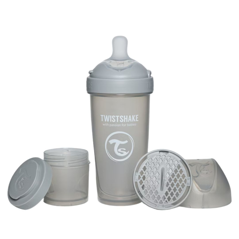 Twistshake® Steklenička PRO Double Anti-Colic 330ml Pastel Grey