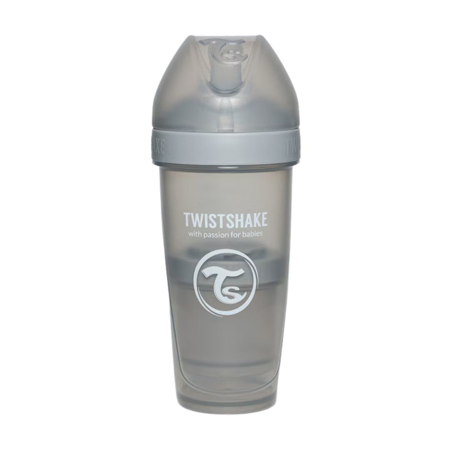 Twistshake® Steklenička PRO Double Anti-Colic 330ml Pastel Grey