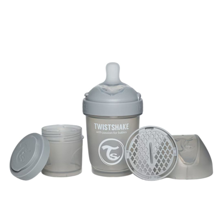 Slika Twistshake® Steklenička PRO Double Anti-Colic 180ml Pastel Pastel Grey