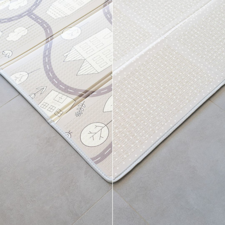 Evibell® Zložljiva igralna podloga 150x190 Dots/City Grey