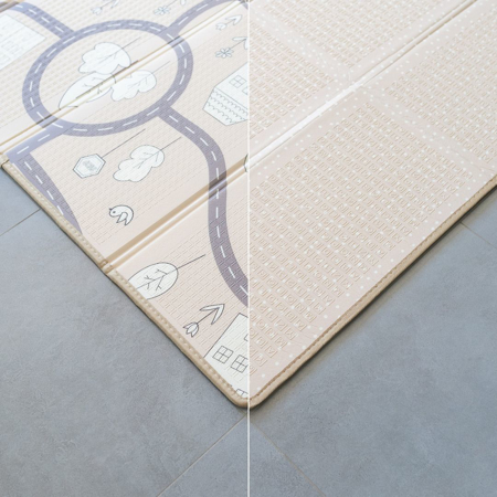 Evibell® Foldable Play Mat 150x190 Dots/City Sand