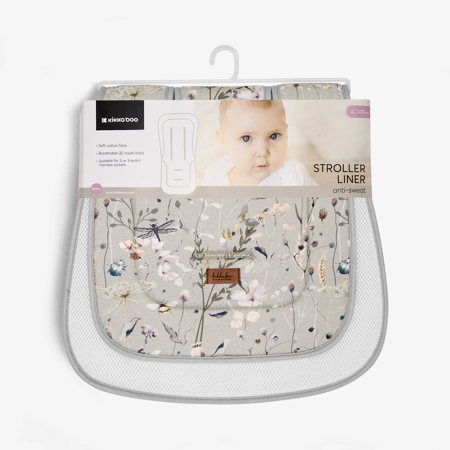 Slika za KikkaBoo® Zračni 3D Mesh uložak za kolica Dreamy Fields Grey