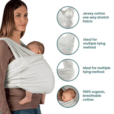 Slika za Koala Babycare® Elastični nosiljka Cuddle Wrap Stretchy Light Grey