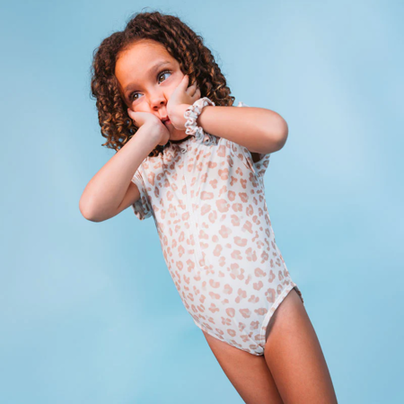 Swim Essentials® Otroške enodelne kopalke Neutral Leopard