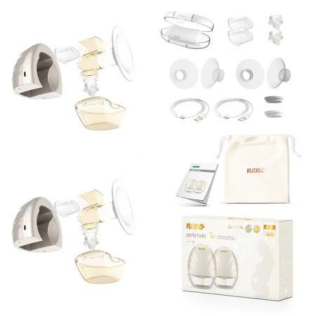 Immagine di Neno® Tiralatte elettronico wireless doppio con funzionamento a 3 fasi Perla Twin