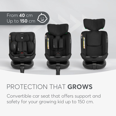 Slika za KikkaBoo® Dječja autosjedalica 360 i-Secure i-SIZE (40-150 cm) Black
