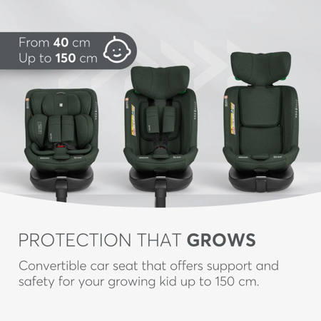 Picture of KikkaBoo® Car seat 360 i-Secure i-SIZE (40-150 cm) Army Green