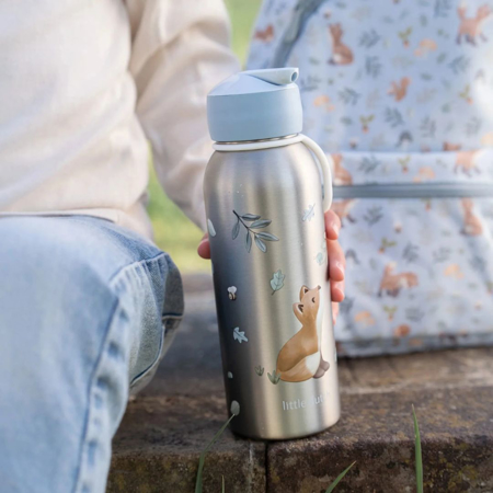 Little Dutch® Otroška steklenička iz nerjavečega jekla flip-up Forest Friends 350ml