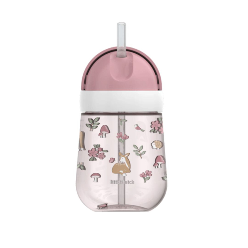 Little Dutch® Steklenička s slamico Fairy Garden 300ml