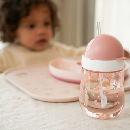 Little Dutch® Steklenička s slamico Fairy Garden 300ml