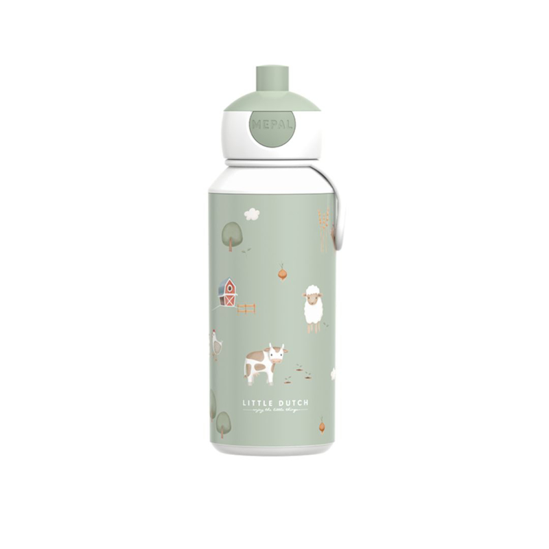 Little Dutch® Steklenička za pitje pop-up Little Farm 400ml