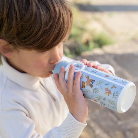 Little Dutch® Steklenička za pitje pop-up Forest Friends 400ml