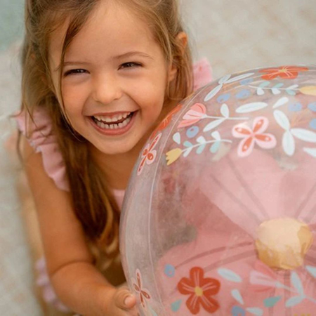 Slika za Little Dutch® Napuhujuća 3D lopta Figure Pink Flowers 35 cm